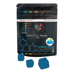 GratefulMeds Blueberry Matcha Focus Gummies Case 2ct